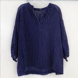 Madewell Oversized Split Neck Tunic Blouse Top